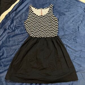 Xhilaration Black and White Chevron Mini Dress